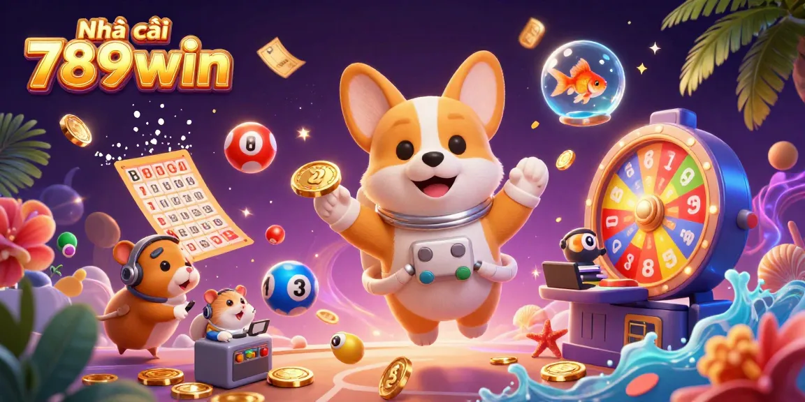 Play and win at Nhà cái 789win with vibrant lottery balls and an exciting casino atmosphere.