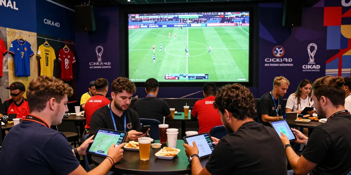 Fans enjoying CIKA4D sports betting during the 2026 World Cup, analyzing stats and celebrating the game.