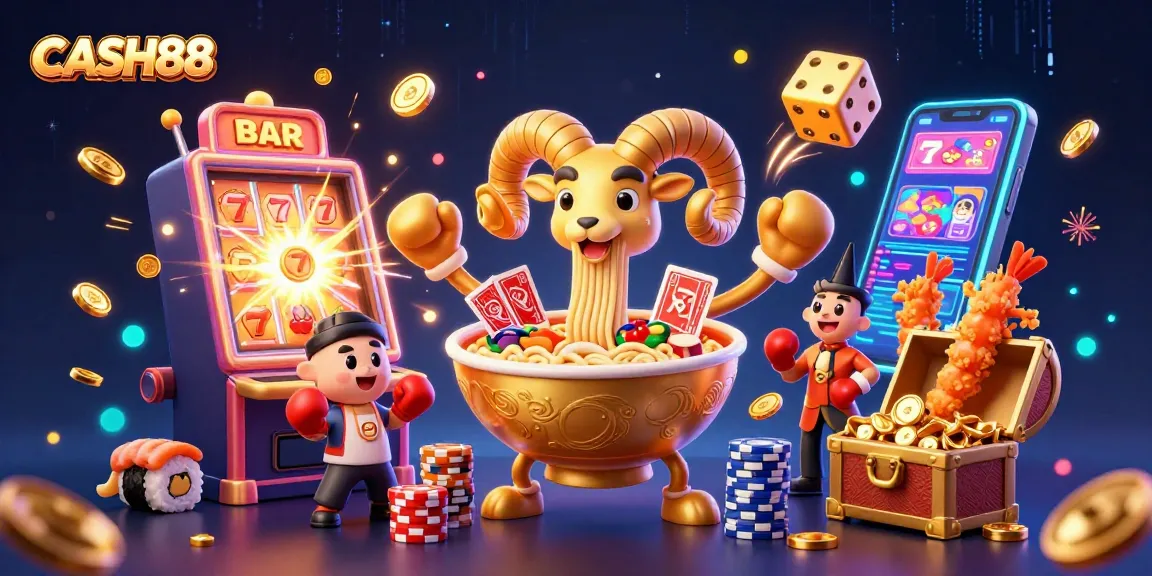 Experience the thrill of CASH88 with a vibrant illustration of cute casino characters and exciting gaming elements.