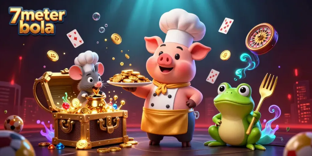 Engage in thrilling action at 7meter bola, with a vibrant 3D scene showcasing sports betting excitement.