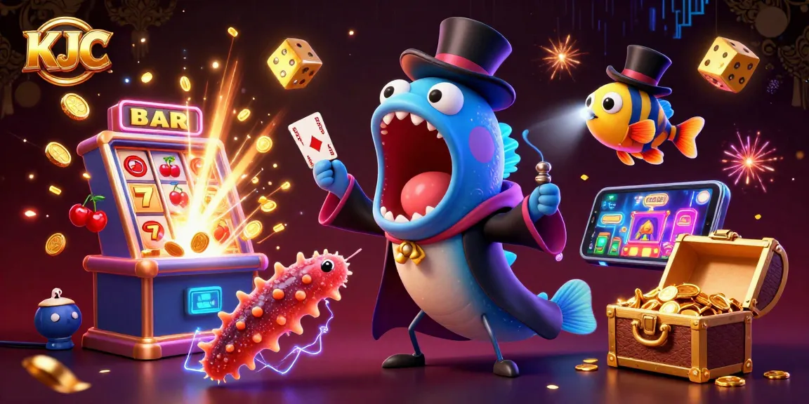 KJC engages players with vibrant casino action featuring deep-sea characters performing magic tricks.