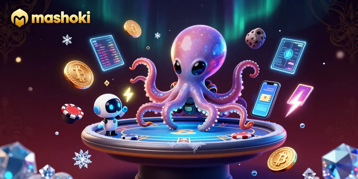 Engage with mashoki, where the alien octopus plays holographic poker amidst cosmic crypto elements.