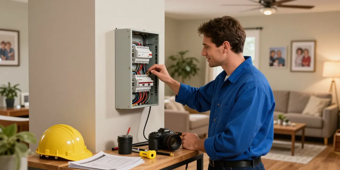 Expert performing electrical repair Stevens Point at a home, showcasing professionalism and care in a warm, welcoming setting.