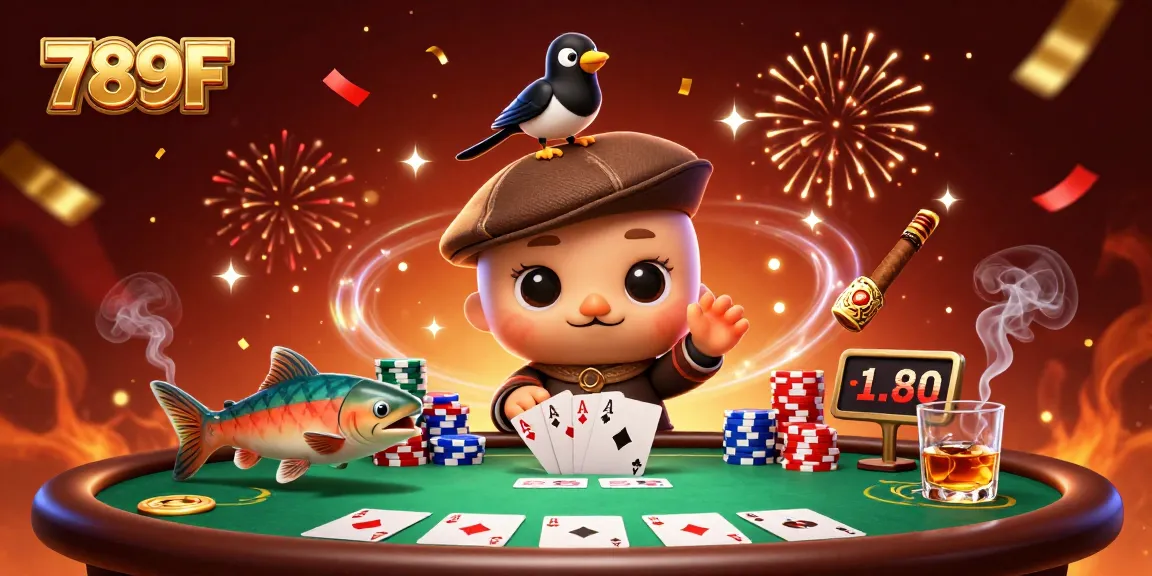 Engage with thrilling 789F gameplay featuring a playful Nessie at an exciting poker table!