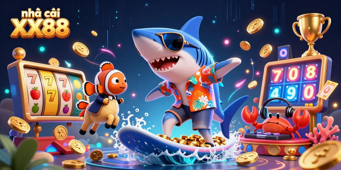 Experience the thrill of nhà cái XX88 with a vibrant 3D casino scene full of excitement and energy.