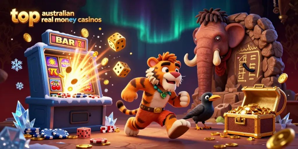 Join the excitement at top australian real money casinos featuring colorful slot games and engaging characters.