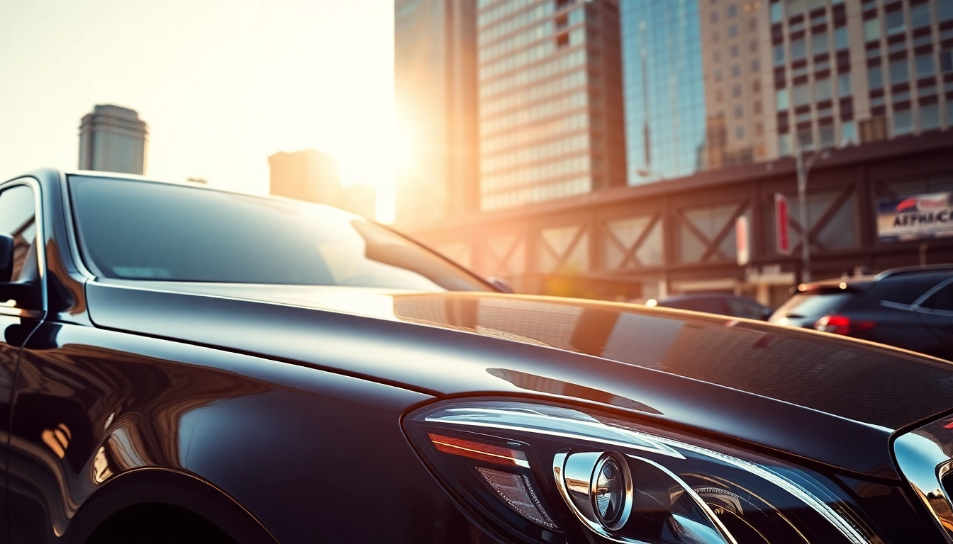 Experience premium vancouver car service in a luxurious sedan showcasing the vibrant Vancouver skyline.