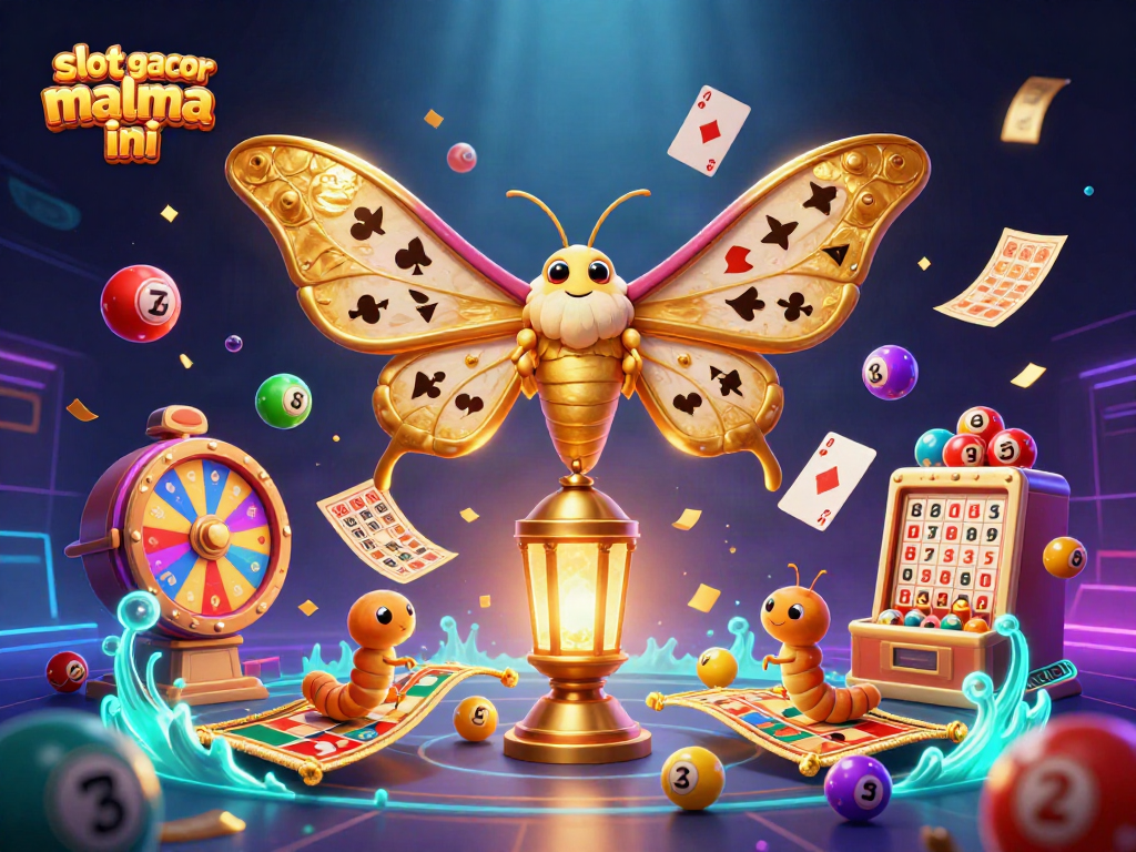 Engage with slot gacor malma ini in a vibrant, dynamic casino-themed 3D illustration.