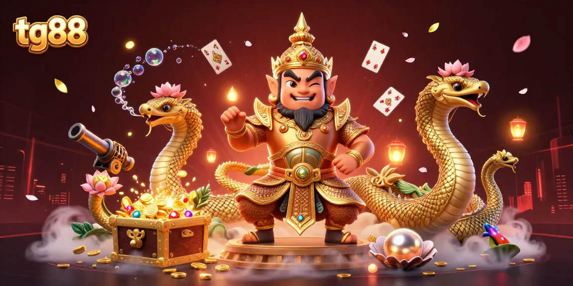 Experience tg88's vibrant casino world with a rich 3D illustration featuring exciting gaming elements.