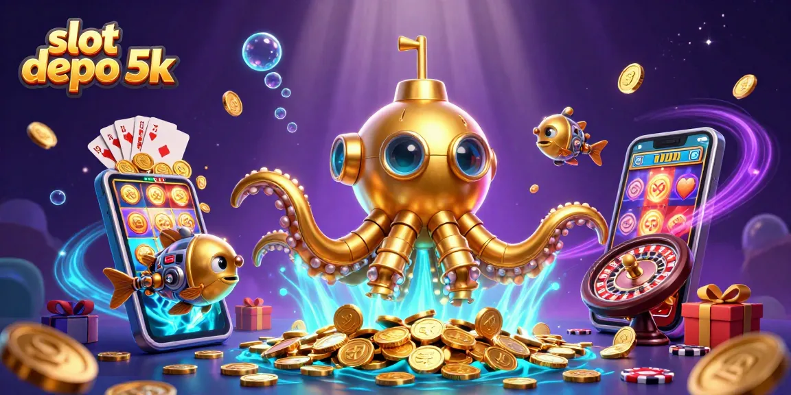 Spin and win on slot depo 5k with a vibrant gaming underwater spectacle.