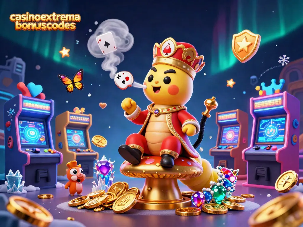 Engage with casinoextremebonuscodes featuring a vibrant 3D casino scene with unique game elements.