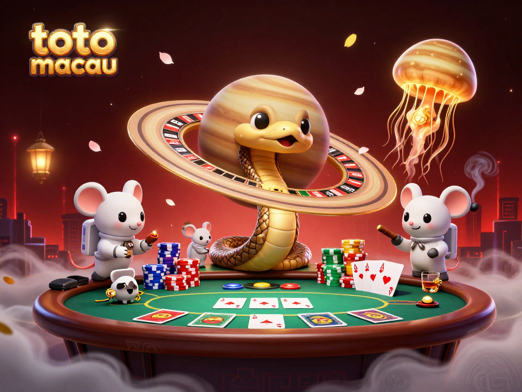 Engage in thrilling bets at toto macau amidst cosmic characters and vibrant casino elements.