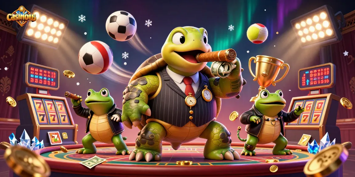 Experience fast-paced sports betting excitement with casinous in this vibrant casino scene featuring dynamic characters.