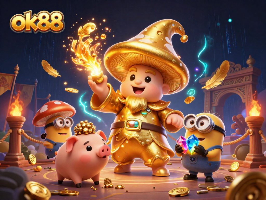 Engage with exciting games at ok88, featuring captivating characters in a rich casino environment.