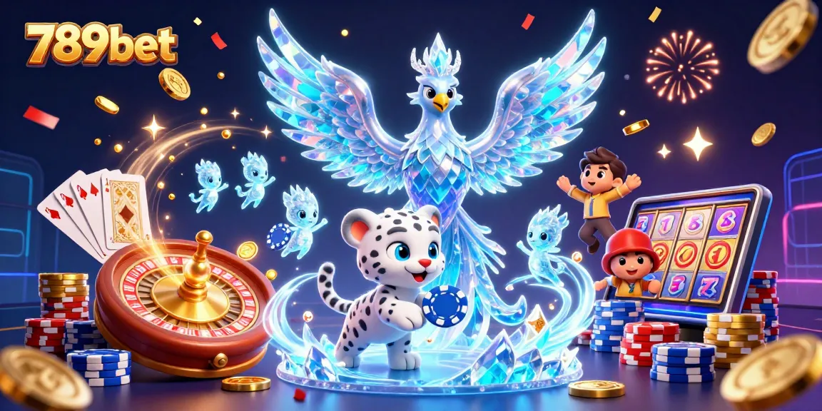Experience the thrill of 789bet with dazzling characters and casino elements in a vibrant gaming scene.