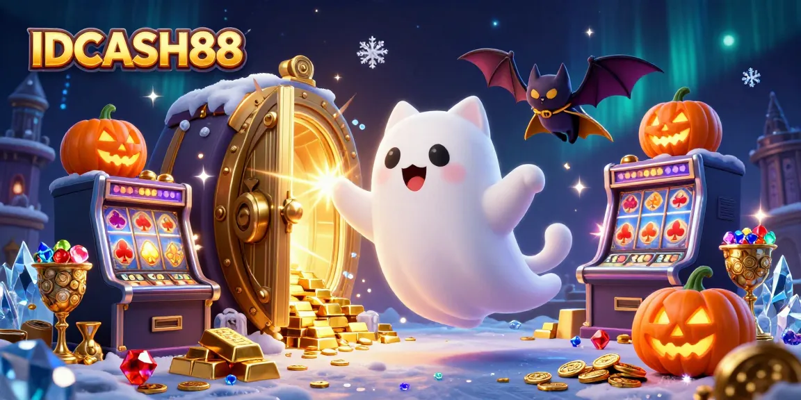 Play thrilling games on IDCASH88, featuring vibrant ghost cat characters in an enchanted casino.
