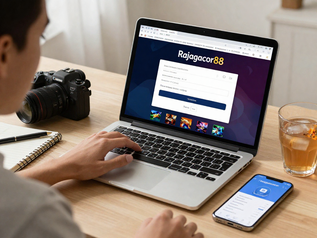 Engaging online gambling setup showcasing Rajagacor88 login accessibility and user-friendly interface.
