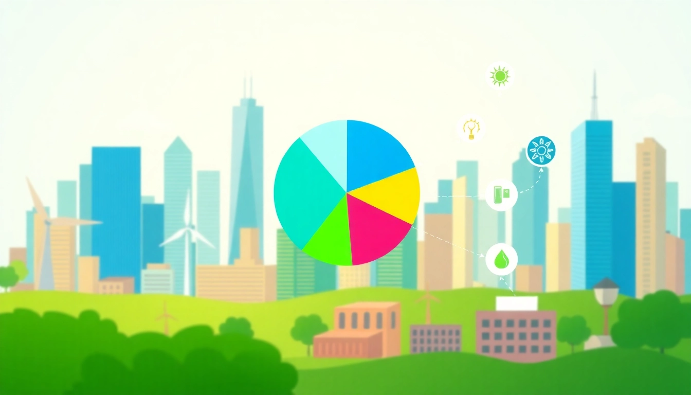 Visual depiction of the energy big 6 showcasing market shares and renewable sources.