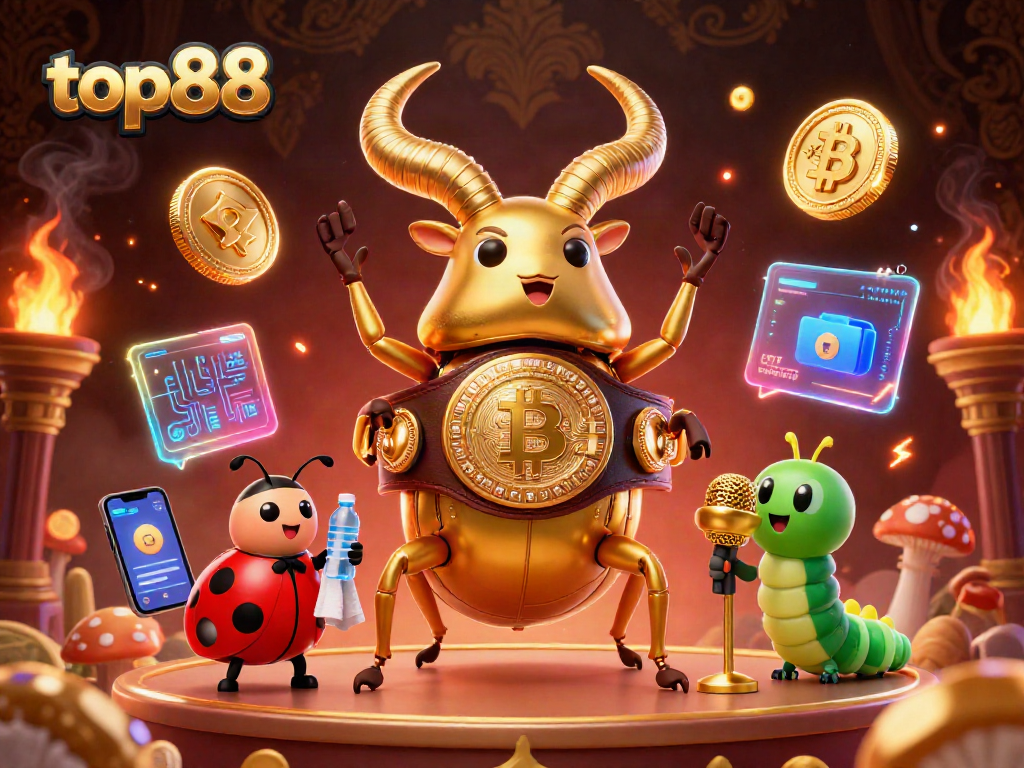 Engage with top88 gambling strategies through a vibrant 3D casino illustration.