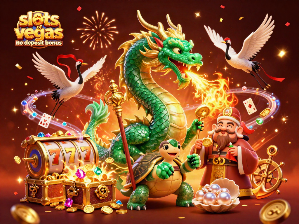 Claim your slots of vegas no deposit bonus and experience vibrant casino excitement with fortune-themed imagery.