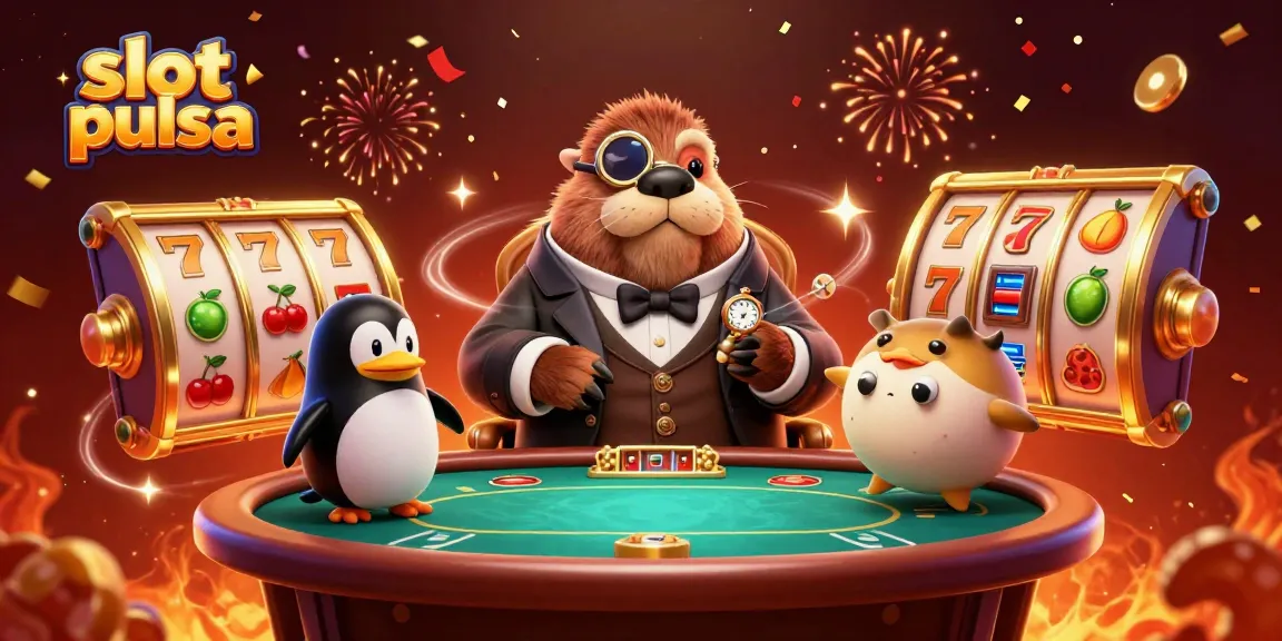 Engage in fun slot pulsa games with a jolly walrus and friends at an underwater poker table!