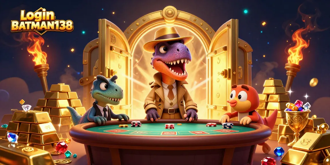 Permainan slot seru dengan Login BATMAN138 menampilkan karakter unik dalam suasana kasino yang dinamis.