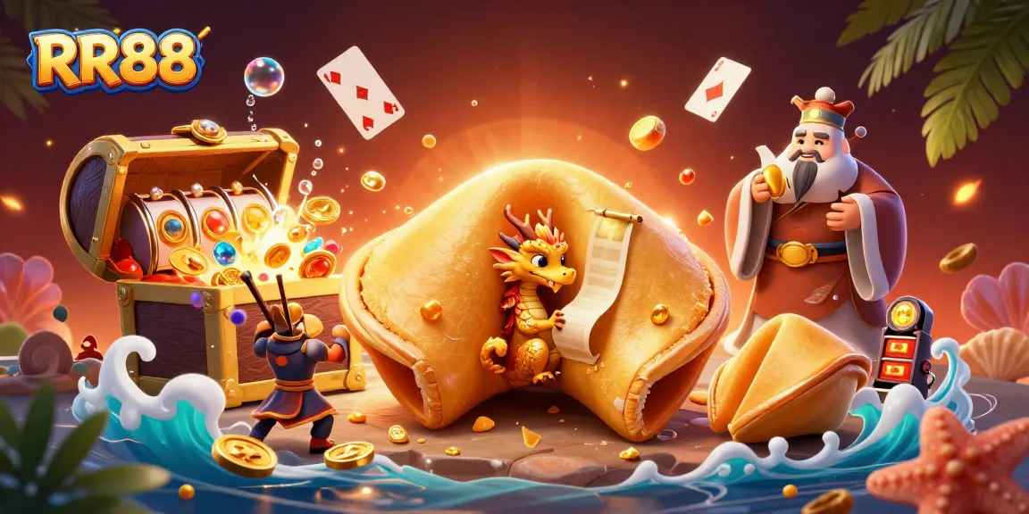 Experience exciting wins and games at RR88, featuring vibrant golden elements and dynamic casino imagery.