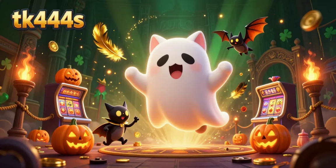 Experience thrilling gameplay with tk444s app's ghost cat in a haunted casino.