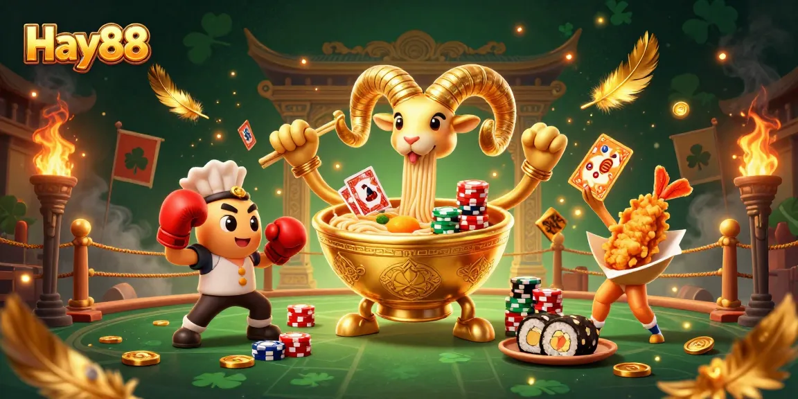 Experience lively gaming with Hay88's unique characters and vibrant atmosphere in an exciting casino setting.
