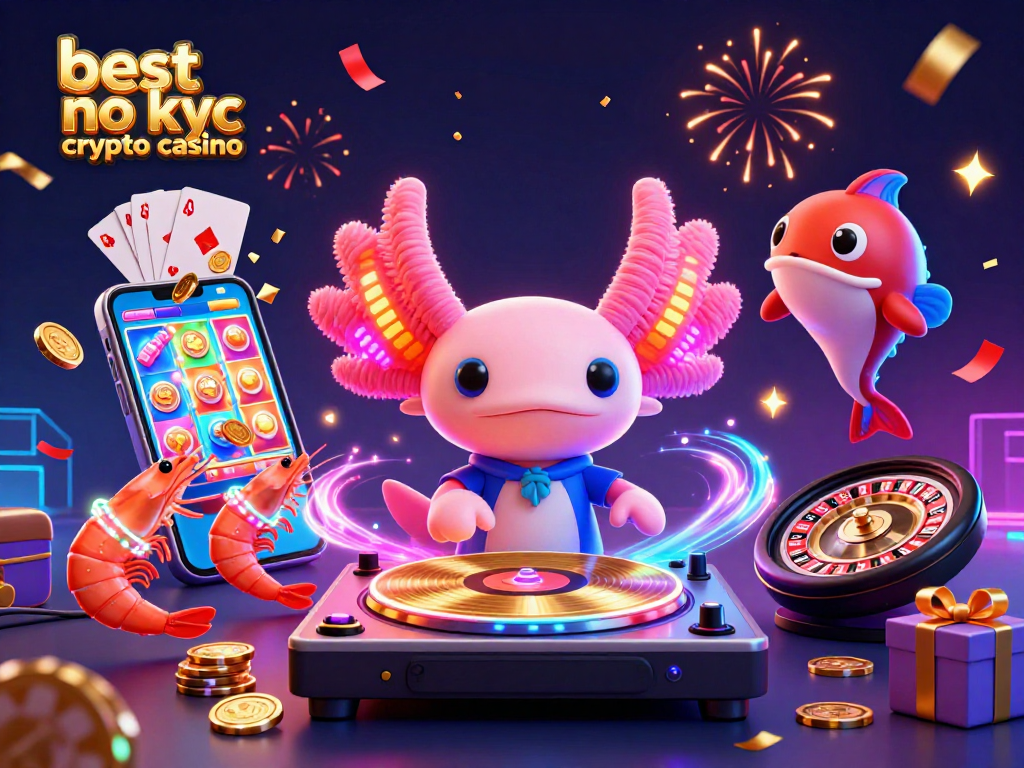 Experience the excitement of the best no kyc crypto casino with vibrant casino themes and animated elements.