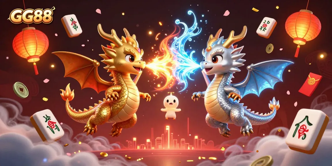 Engage with GG88's vibrant gaming universe featuring dynamic dragons and rich casino elements.