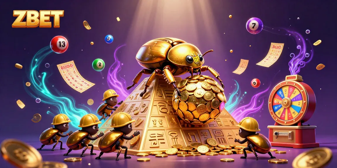 ZBET provides an exciting gambling experience with golden beetles and vibrant lottery elements.