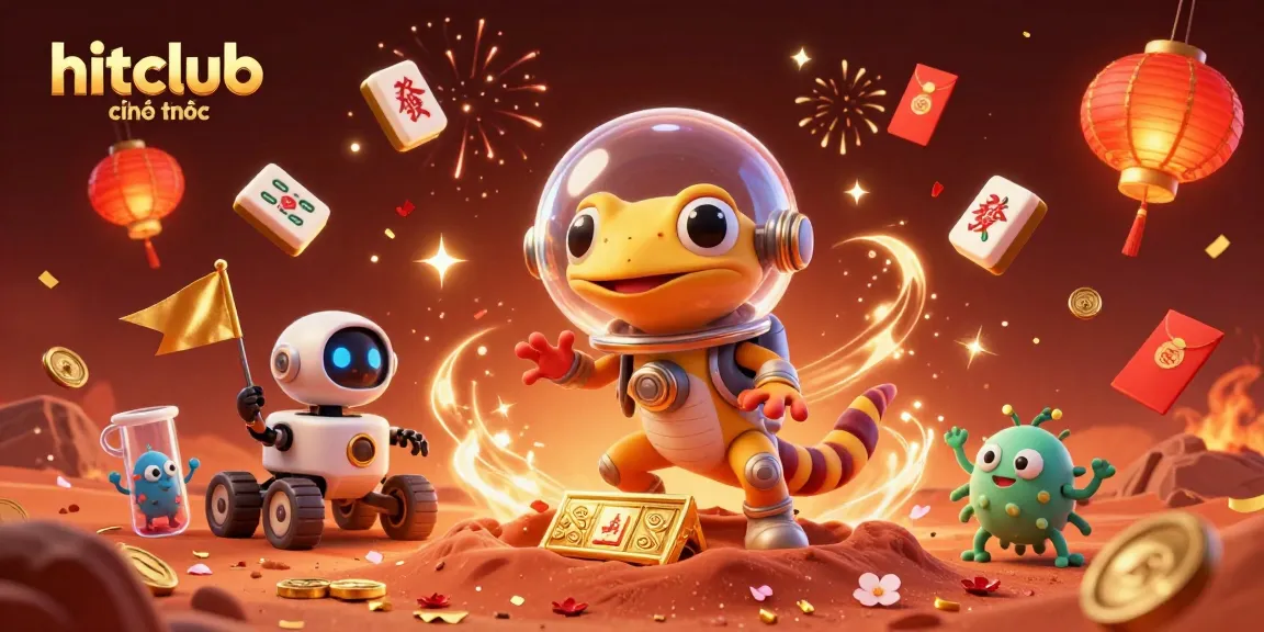 Experience the hitclub chính thức with a vibrant casino-themed Martian scene bursting with action and celebration.