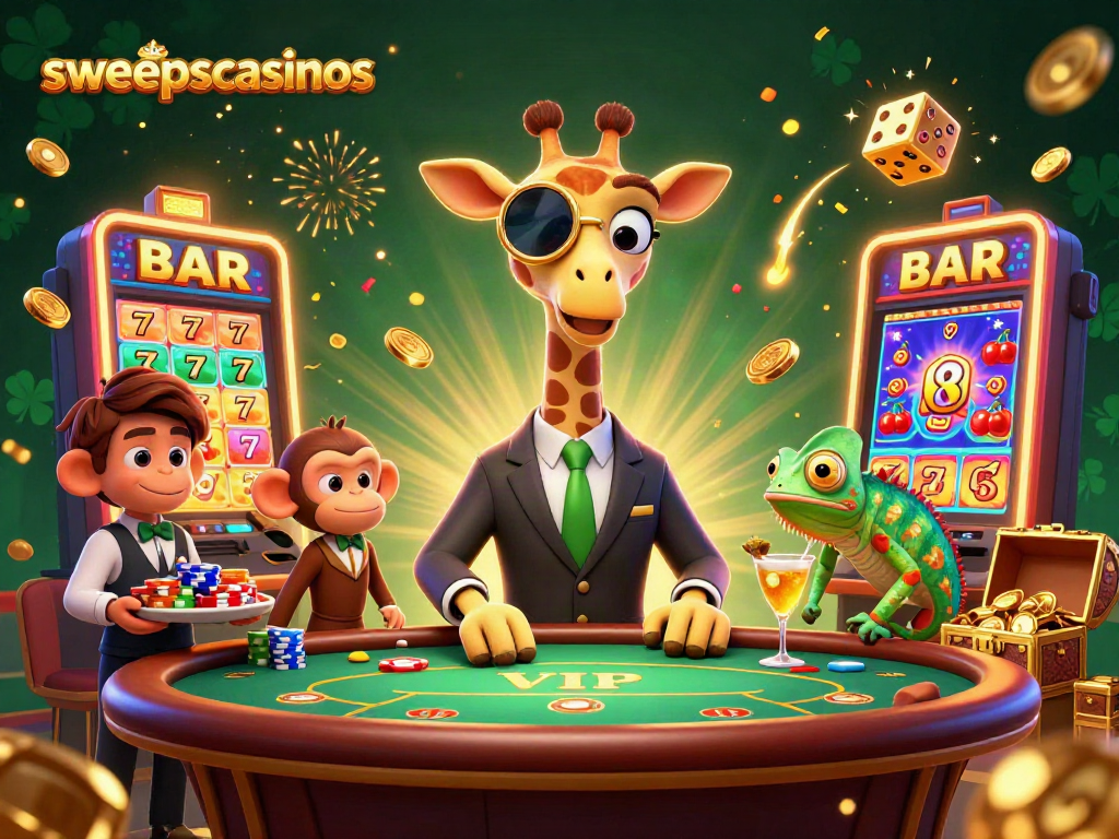Experience vibrant games at sweepscasinos with animated characters and rich casino elements.