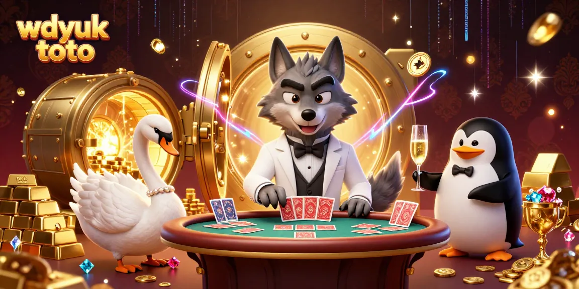 Experience luxury gaming with wdyuk toto at the baccarat table with elegant characters and sparkling treasures.