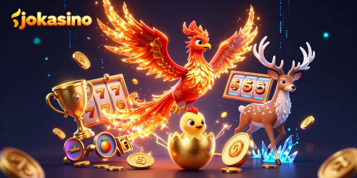 Experience the thrills of jokacasino with this engaging 3D illustration showcasing dynamic slot games.