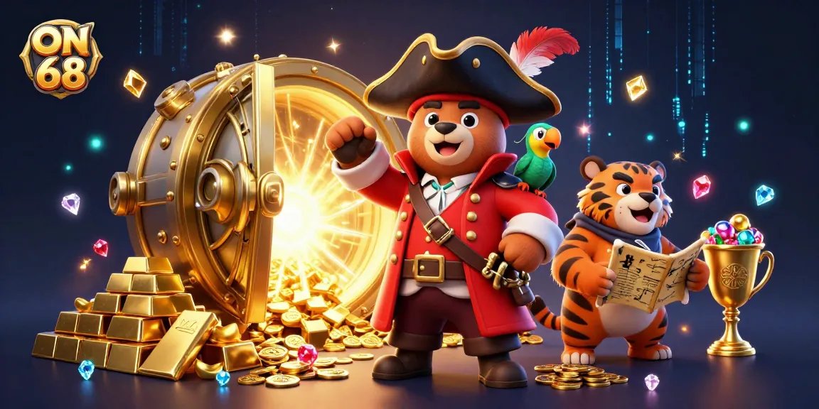 Engage in thrilling adventures with ON 68's pirate-themed gaming experience, featuring vibrant treasure and exciting casino elements.