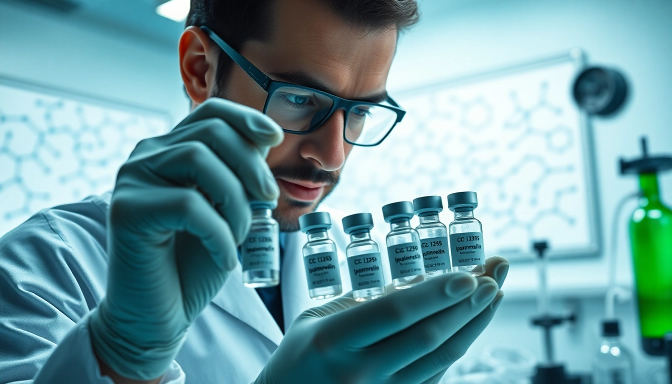 Analyze cjc 1295 ipamorelin in a professional laboratory setting highlighting research efforts.