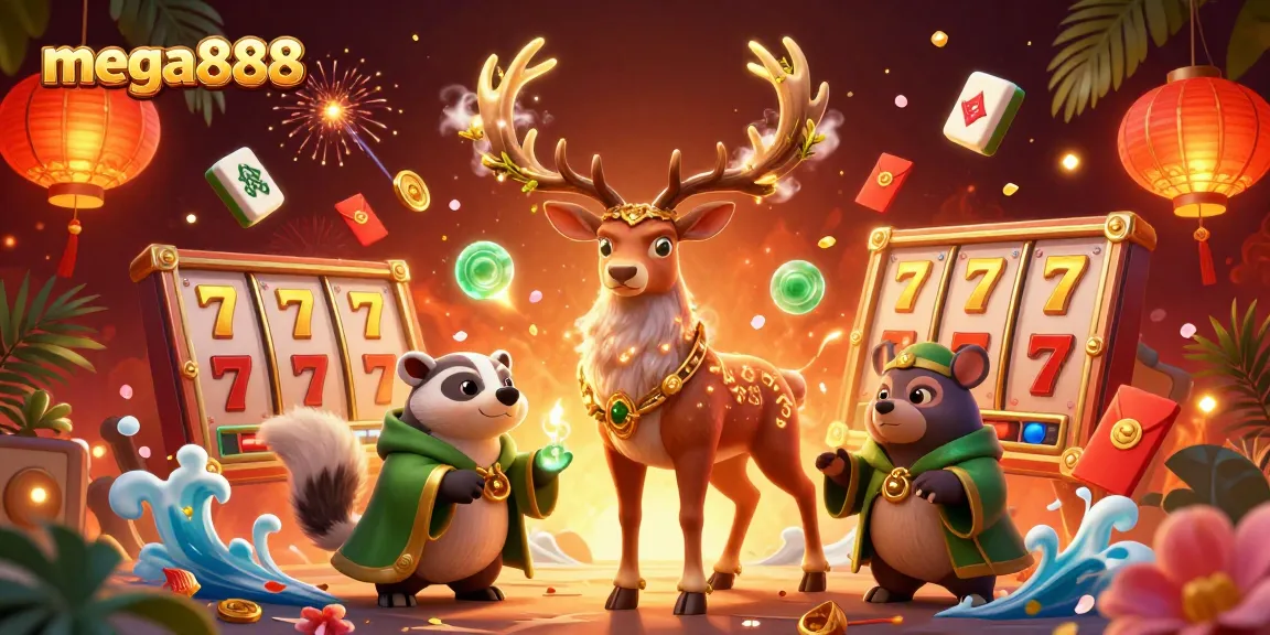 Experience thrilling mega888 slot action with enchanting characters and festive elements.