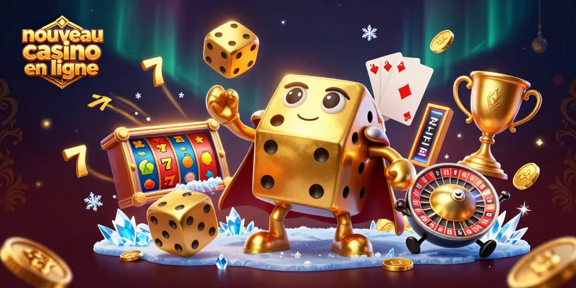 Découvrez un nouveau casino en ligne captivant avec des dés dorés, des machines à sous, et un univers ludique.