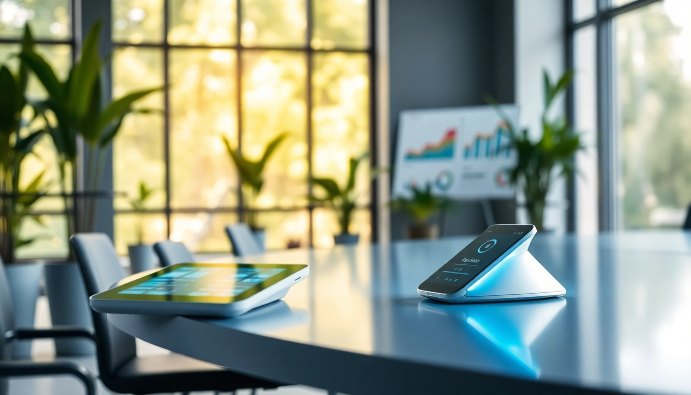 Engaging AI assistant for busy professionals interacting in a modern workspace.