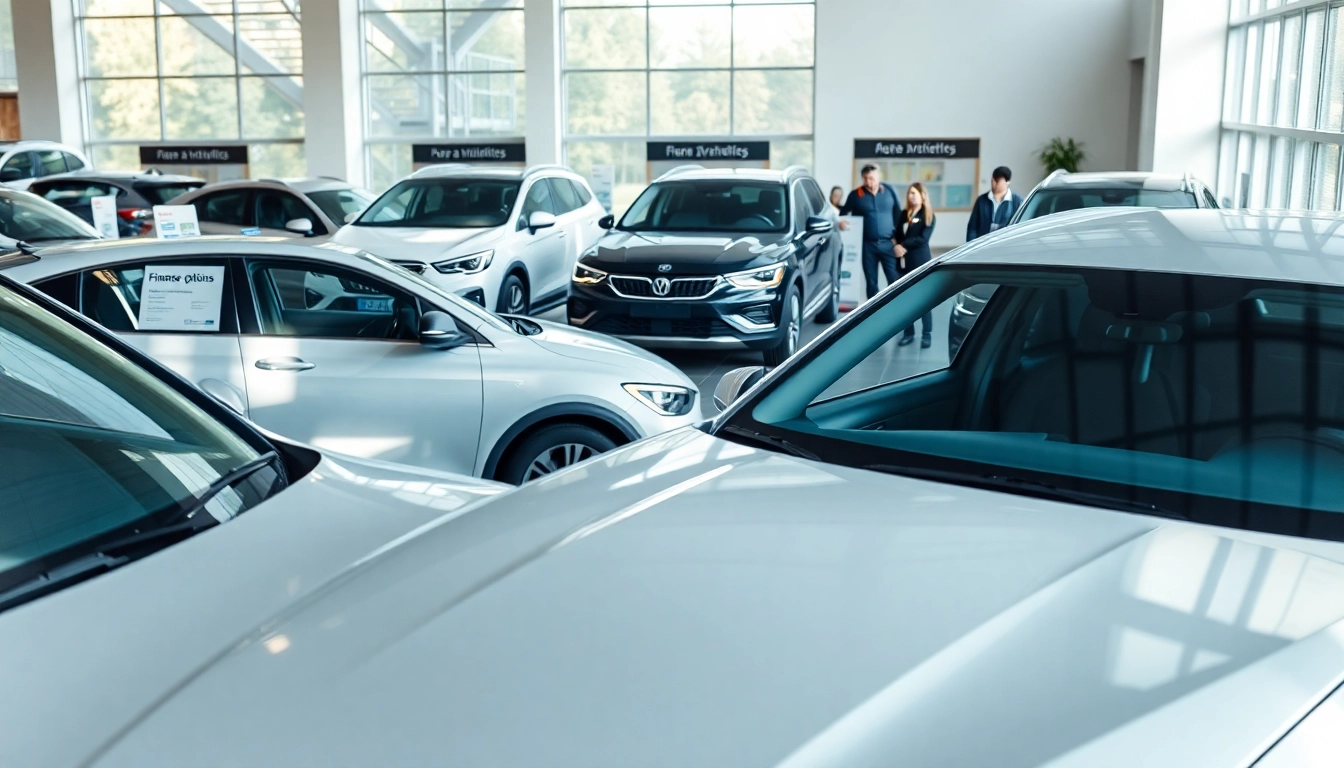 Buy New Car in an inviting showroom with a range of sleek models and friendly staff.