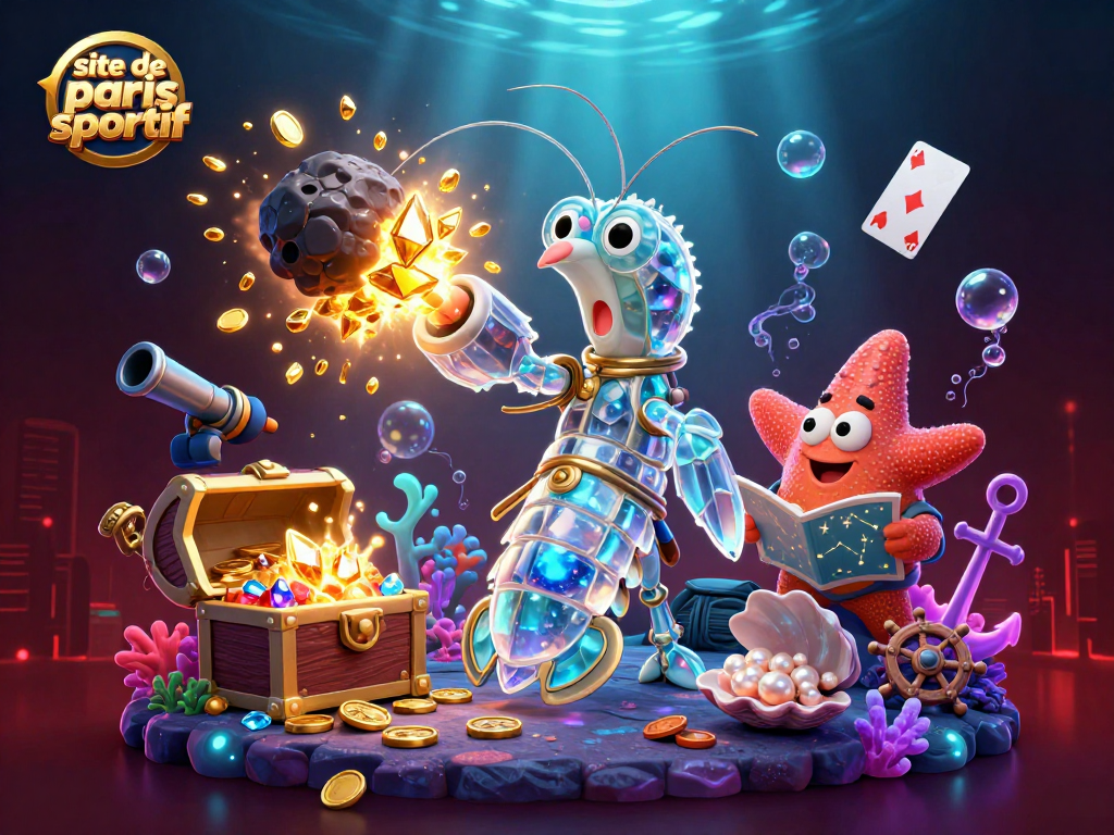 Pariez sur le site de paris sportif avec des personnages dynamiques et des éléments de casino colorés.