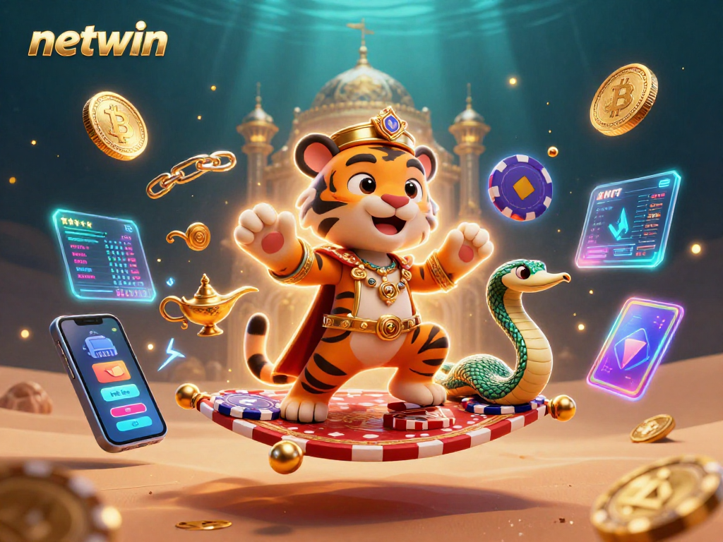 Engage with netwin's exciting Arabian-themed 3D casino adventure featuring unique characters and vibrant elements.