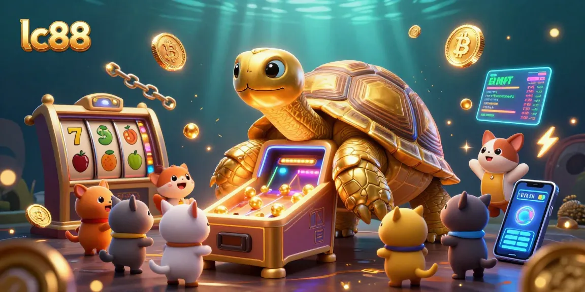 Experience thrilling slot jackpots with lc88's vibrant pinball-inspired illustration featuring fun characters.